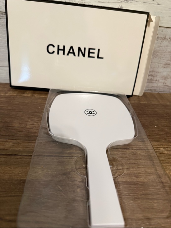 CHANEL Other - Chanel Authentic white Handheld  Mirror with CC Logo and box